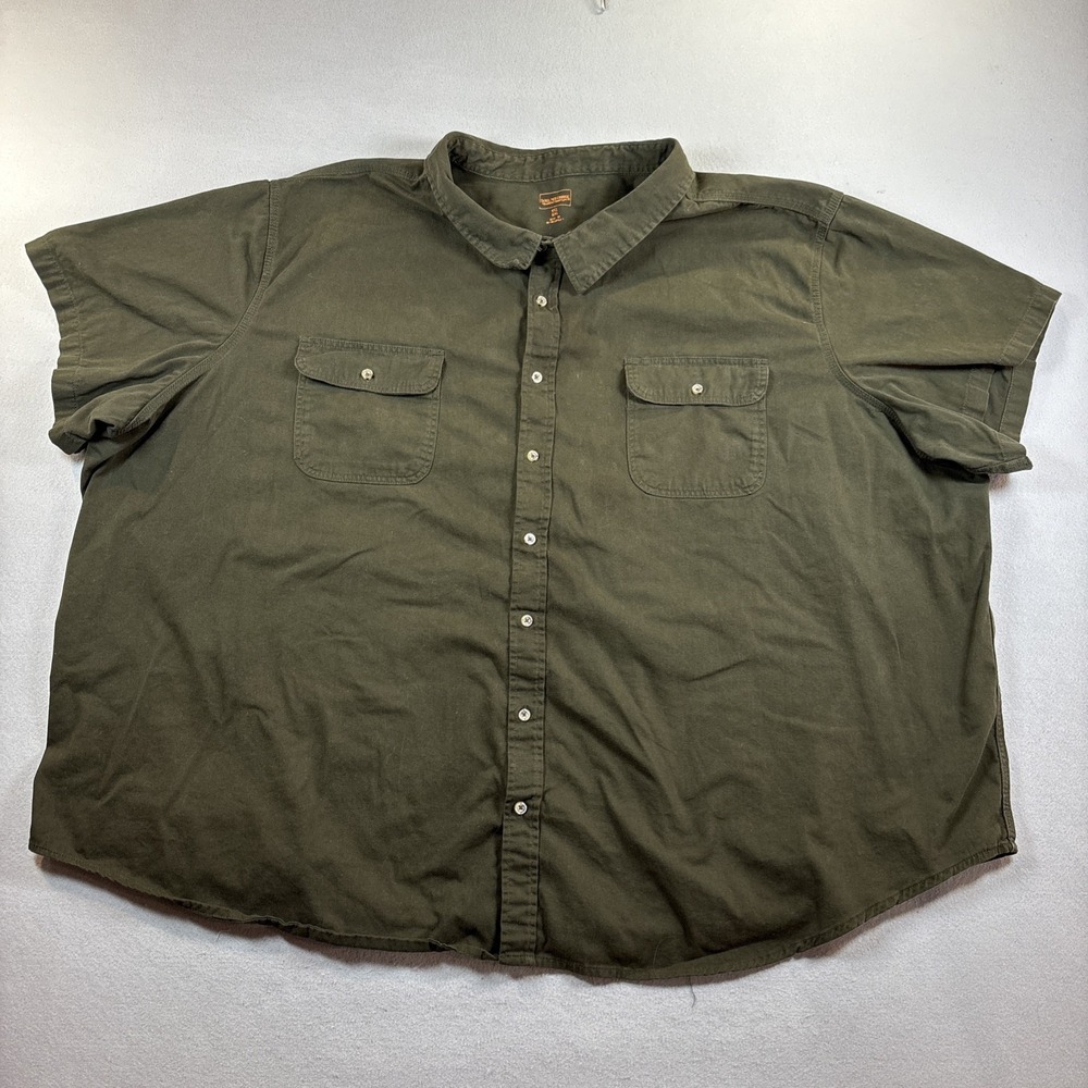 Boulder Creek Mens Flannel Shirt Size 9XL 9XB Short Sleeve Brown